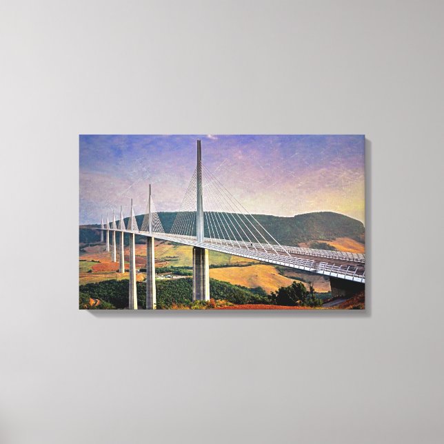 Millau Viaduct, Frankrike Canvastryck (Framsida)