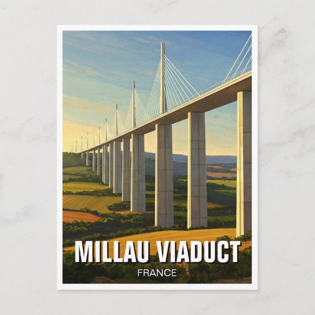 Millau Viaduct Frankrike Travel Vykort (Framsida)