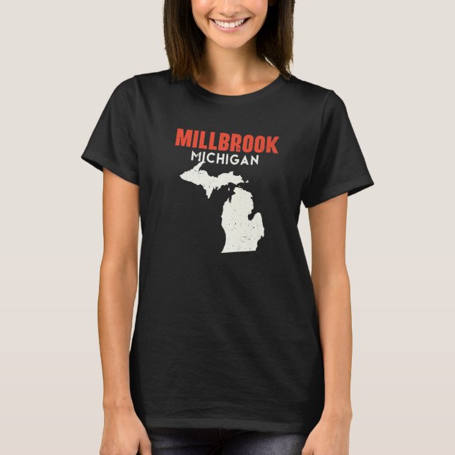 Millbrook Michigan USA State America Travel Michig T Shirt (Framsida)