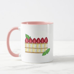 Mille Feuille Fransk Food Puff Pastry Raspbär Mugg