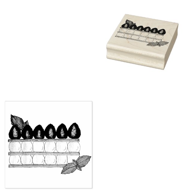 Mille Feuille Fransk Food Puff Pastry Raspbär Stämpel (Stämplad)