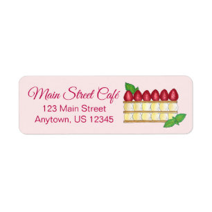 Mille Feuille Fransk Pastry Chef Bakery Patisserie Returadress Etikett