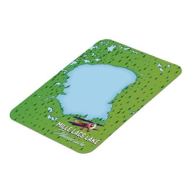 Mille Lacs Lake Minnesota resekarta. Magnet (Vänstra Sidan)
