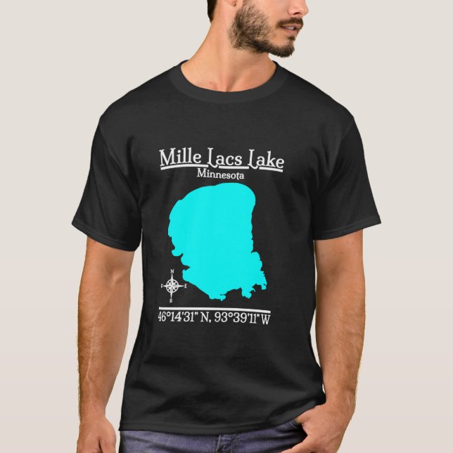Mille Lacs Sjö Minnesota Långärmad T Shirt (Framsida)