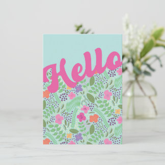 Millefleur Stylized Flowers Hej Thinking You Kort