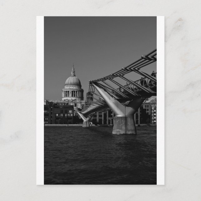 Millenium Bridge och St Pauls Cathedral Vykort (Framsida)