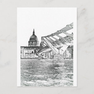 Millenium Bridge och St Pauls Vykort