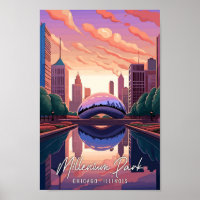 Millenium Park Chicago Illinois Art vintage resor