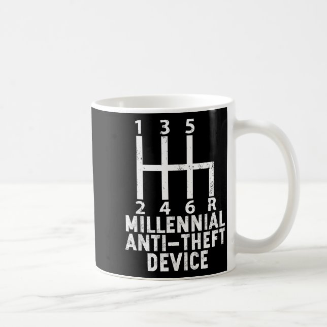Millennial Anti Theft Device _ Funny Stick Shift  Kaffemugg (Höger)
