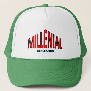 Millennial lock. Generation-y Truckerkeps