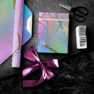 Millennial Marble   Lekfull regnbåge Pastell Ombre Presentpapper