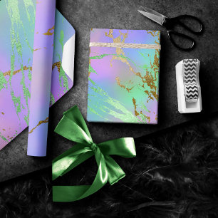 Millennial Marble   Lekfull regnbåge Pastell Ombre Presentpapper