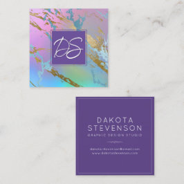 Millennial Marble | Rainbow Pastel Ombre Branding Fyrkantigt Visitkort