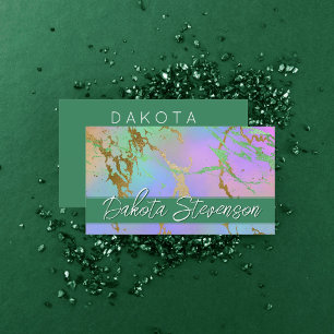 Millennial Marble Rainbow Pastel Ombre Branding Visitkort