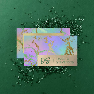 Millennial Marble Rainbow Pastel Ombre Branding Visitkort