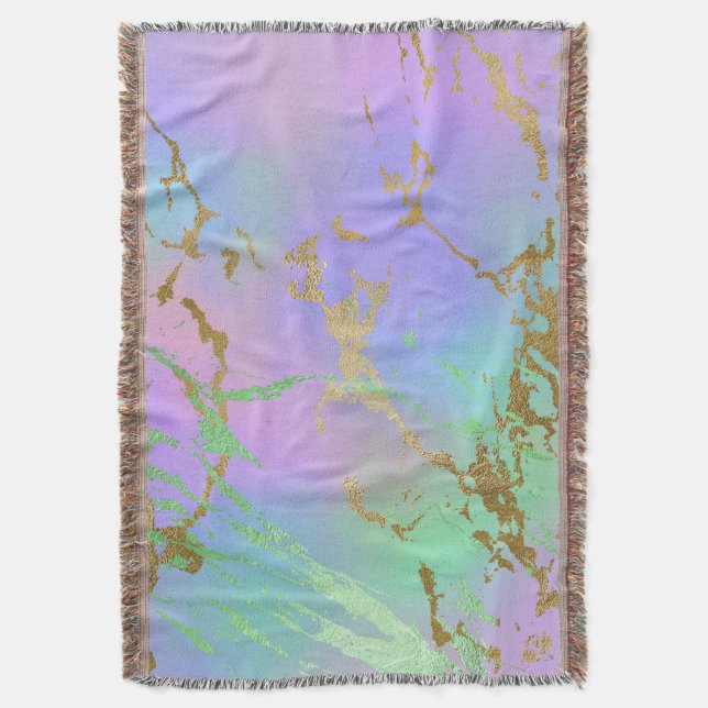 Millennial Marble | Uppspelning av Regnbåge Pastel Filt (Framsidan Vertikal)