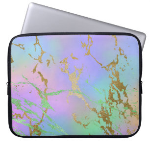 Millennial Marble Uppspelning av Regnbåge Pastel Laptop Fodral
