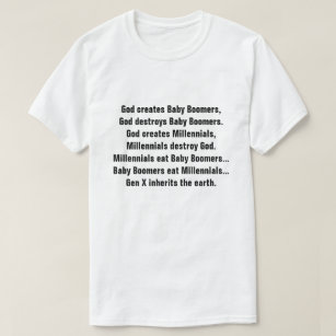 Millennial skämt för rolig person född under en t shirt