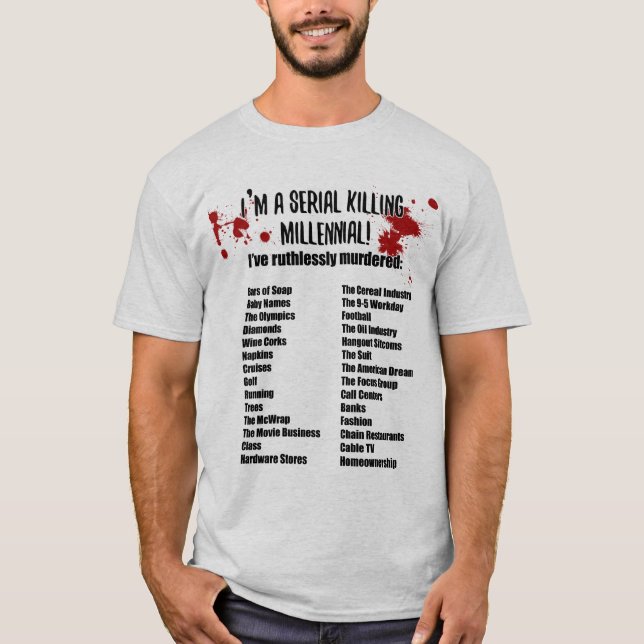 Millennials dödar allt, rolig politik t shirt (Framsida)