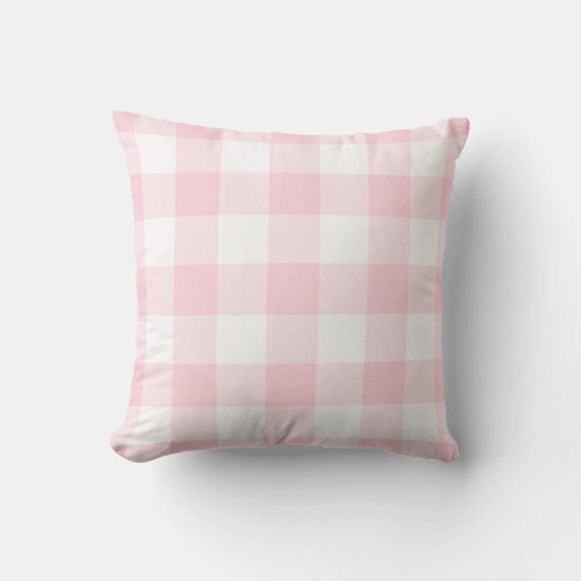 Millenniehaltig Rosa Gingham Check Play Mönster Kudde (Framsida)