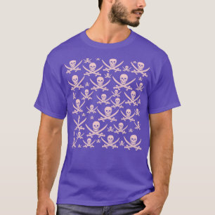 Millenniehaltig Rosa Pirat Mönster T Shirt
