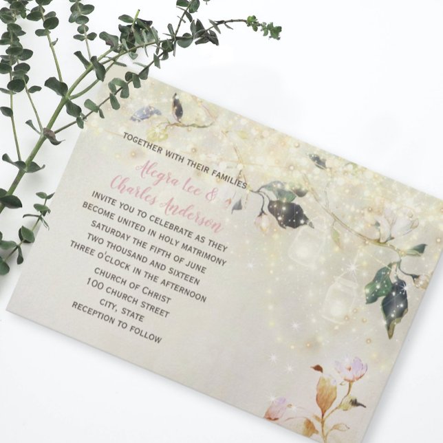 Millennieproducerad Rosa Fairytale Woodsy Mason Bu Inbjudningar (Skapare uppladdad)