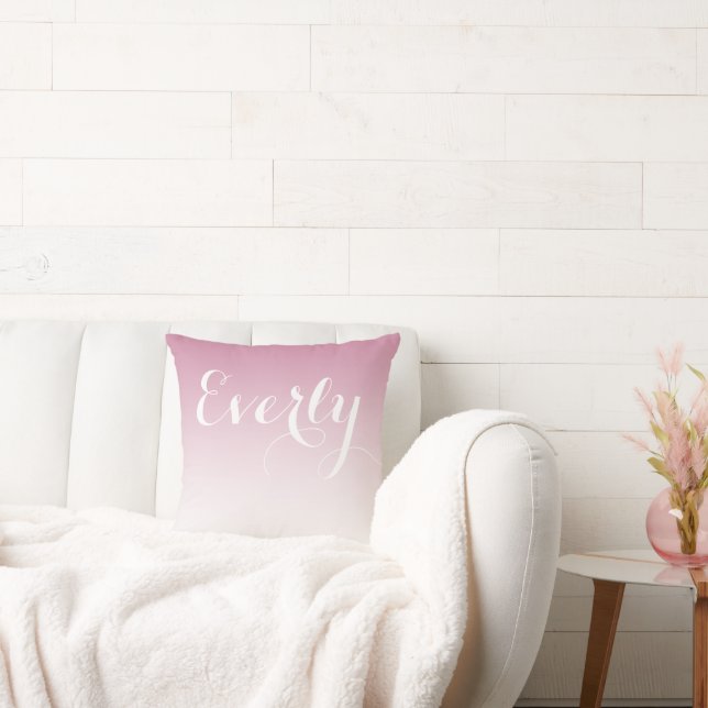 Millennietal Rosa Ombre Girls Room Baby Nursery Kudde (Soffa)