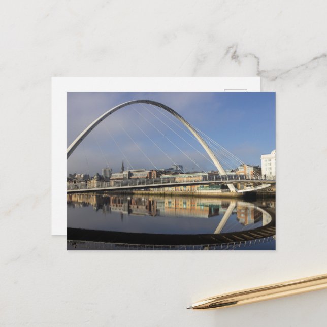 Millennium Bridge, Gateshead, Storbritannien Vykort (Fram/Back In Situ)
