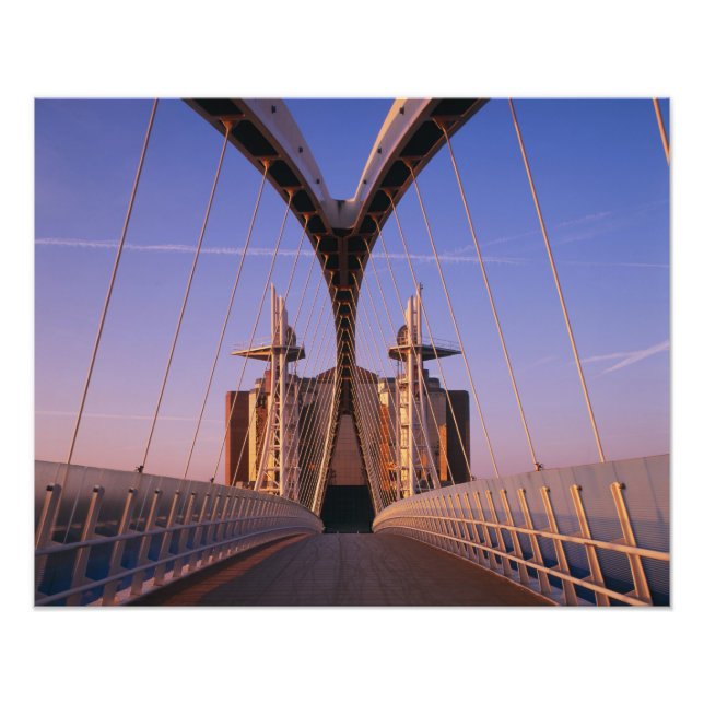 Millennium Bridge, Lowry Centre, Salford Fototryck (Framsidan)