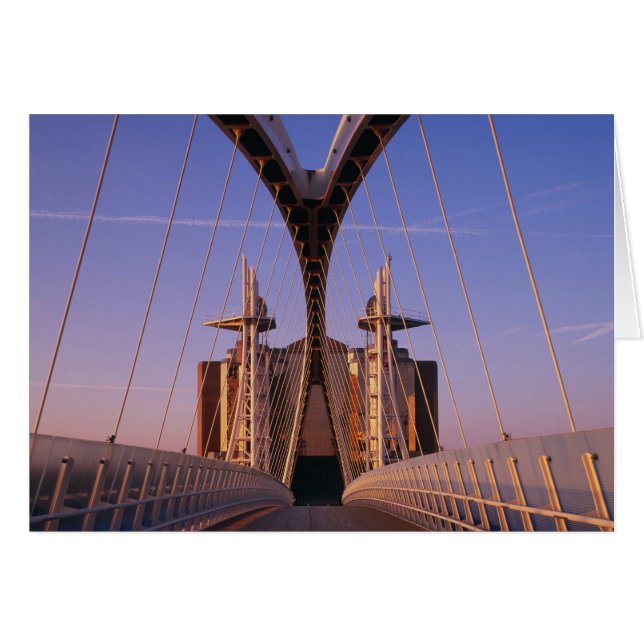 Millennium Bridge, Lowry Centre, Salford Hälsningskort (Framsidan Horizontal)