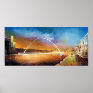 Millennium Bridge Newcastle on Tyne Print Poster