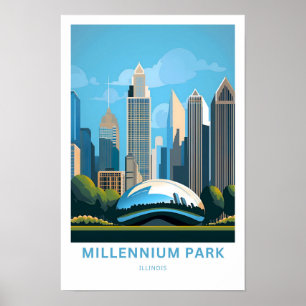 Millennium Park Illinois Travel Skriv ut Poster