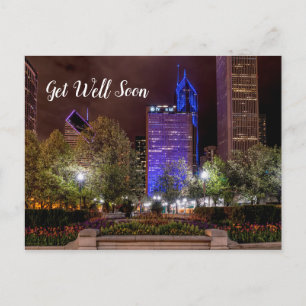 Millennium Park Vår Säsong Natt Snart Bättre Vykort