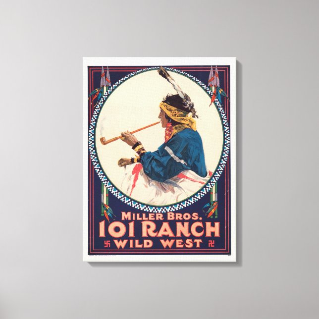 Miller Bros. 101 Ranch, Vilda western Circus Poste Canvastryck (Framsida)