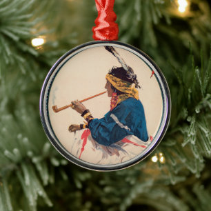 Miller Bros. 101 Ranch, Vilda western Circus Poste Julgransprydnad Metall