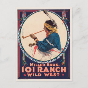 Miller Bros. 101 Ranch, Wild West Circus Affisch Vykort