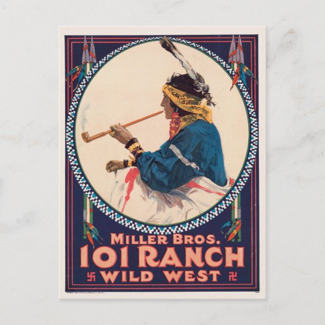 Miller Bros. 101 Ranch, Wild West Circus Affisch Vykort (Framsida)