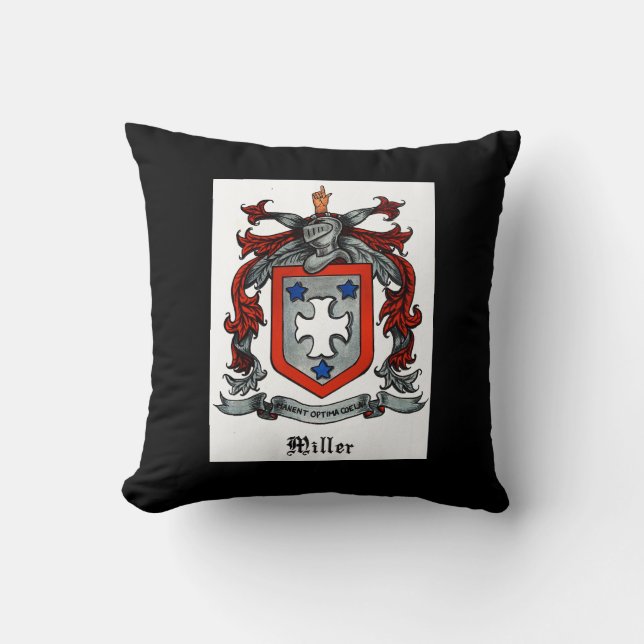 Miller-familjcrest DEKORATIV KUDDE (Framsida)