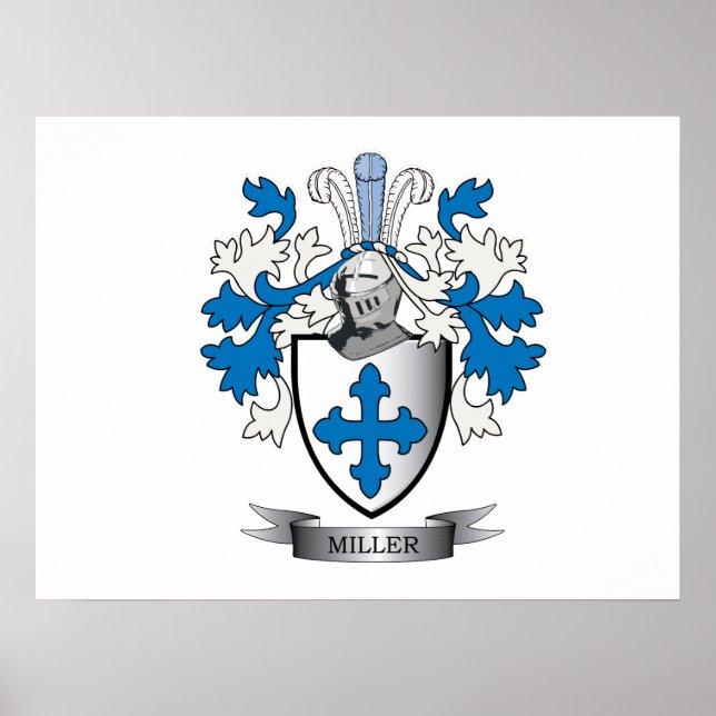 Miller Family Crest Jackar av Arm Poster (Framsidan)