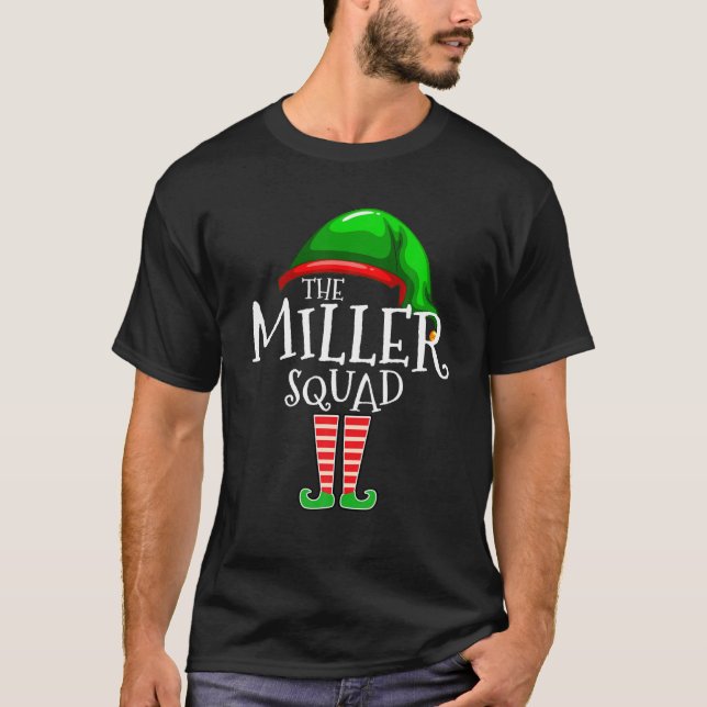 Miller - Family Namn Squad Matching Group Elf Chri T Shirt (Framsida)