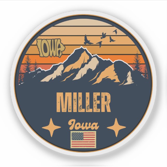 Miller, Iowa Klistermärken (Framsida)
