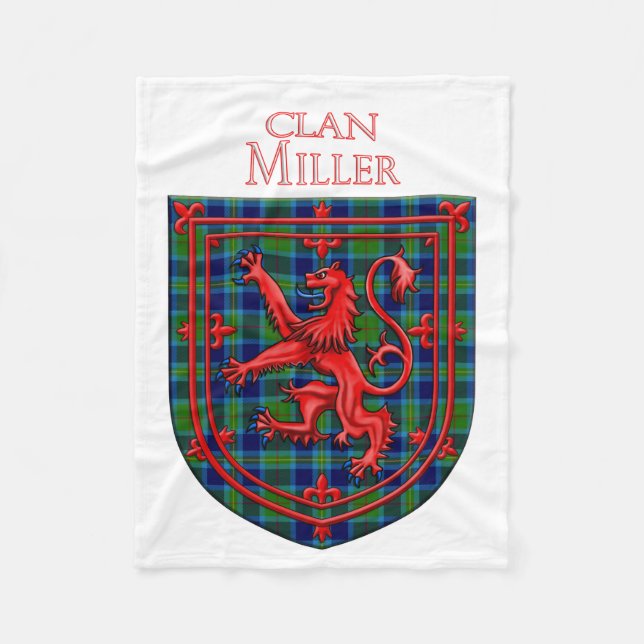 Miller Tartan Scottish Play Lejon Rampant Fleecefilt (Framsidan)