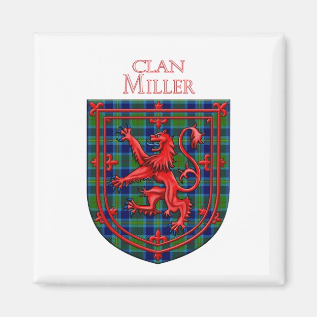 Miller Tartan Scottish Play Lejon Rampant Magnet (Framsidan)