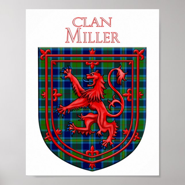 Miller Tartan Scottish Play Lejon Rampant Poster (Framsidan)