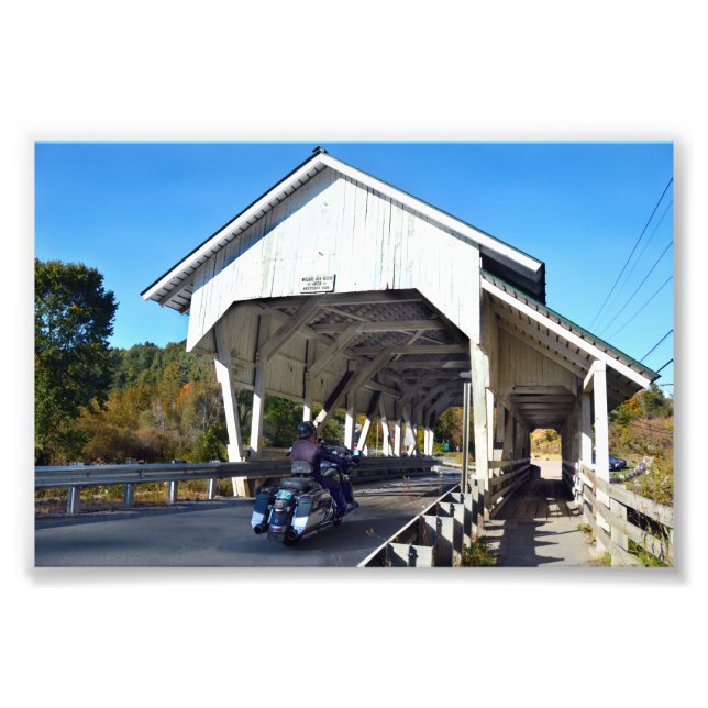 Millers Springa Covered Bridge, Lyndon, Vermont Fototryck (Framsidan)