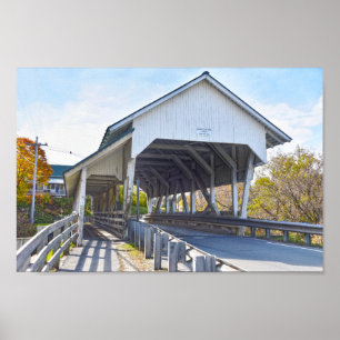 Millers Springa Covered Bridge, Lyndon, Vermont Poster
