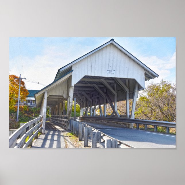 Millers Springa Covered Bridge, Lyndon, Vermont Poster (Framsidan)