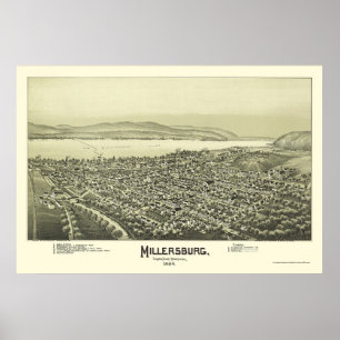Millersburg panorama- karta för PA - 1894 Poster