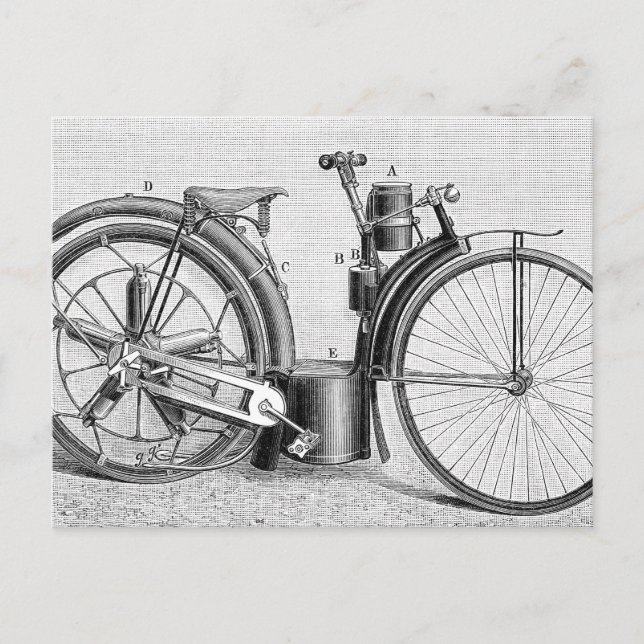 Millet Motorcycle, 1895 Vykort (Framsida)