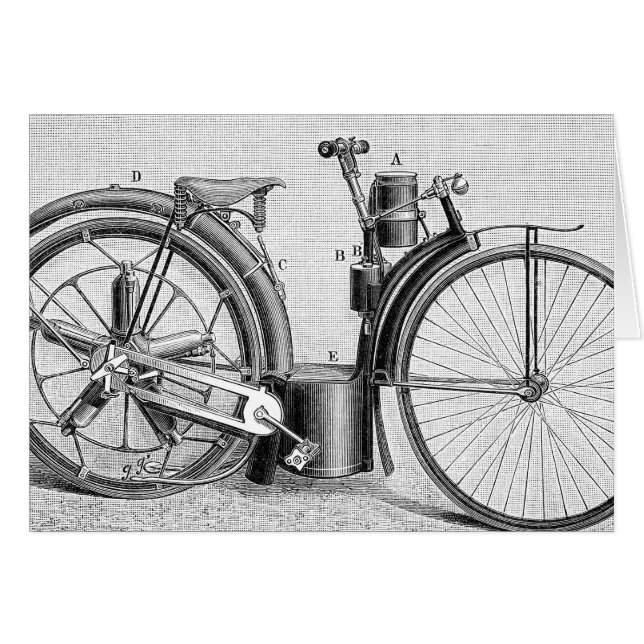 Milletmotorcykel, 1895 OBS kort (Framsidan Horizontal)